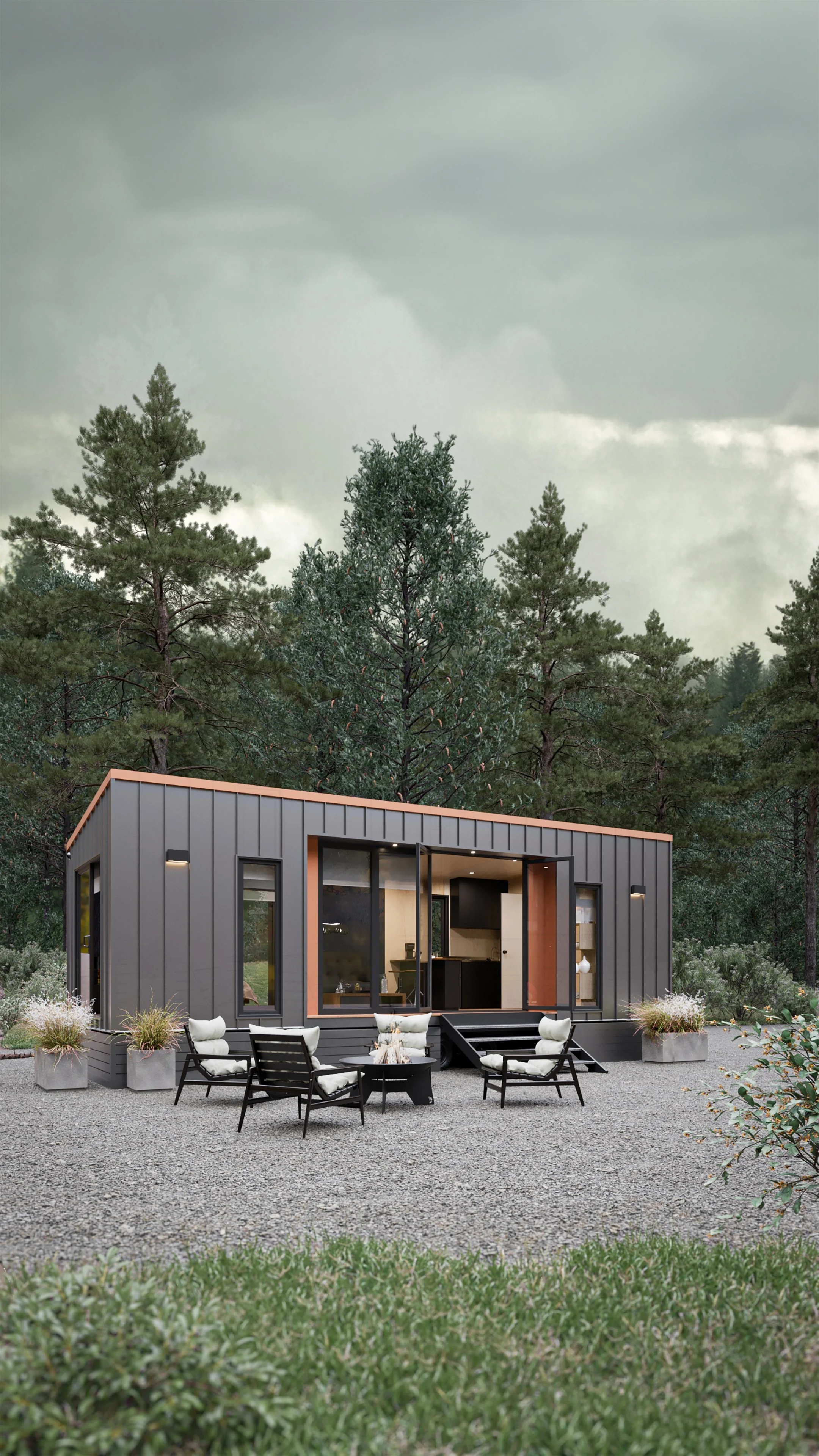 The Station pod is a compact tiny home or backyard ADU, prefab or
